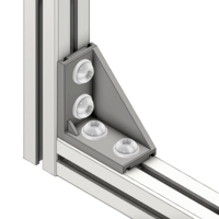 40-120-0 MODULAR SOLUTIONS ALUMINUM GUSSET<br>45MM X 90MM ANGLE WITH OUT HARDWARE